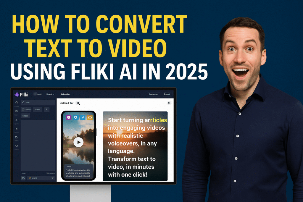 Fliki AI text to video editor screen