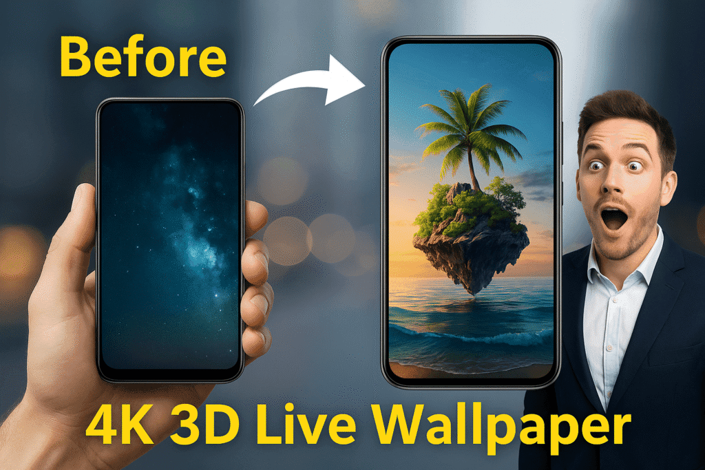 3D 4K live wallpaper mobile screen example