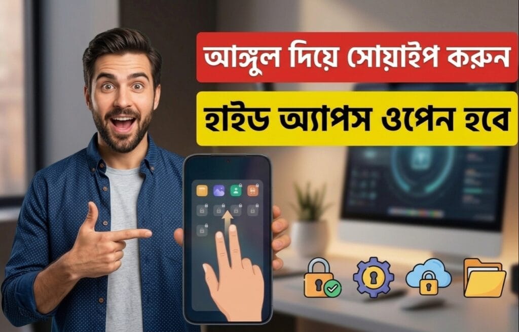 Using two fingers swipe gesture to open hidden apps on Infinix smartphone