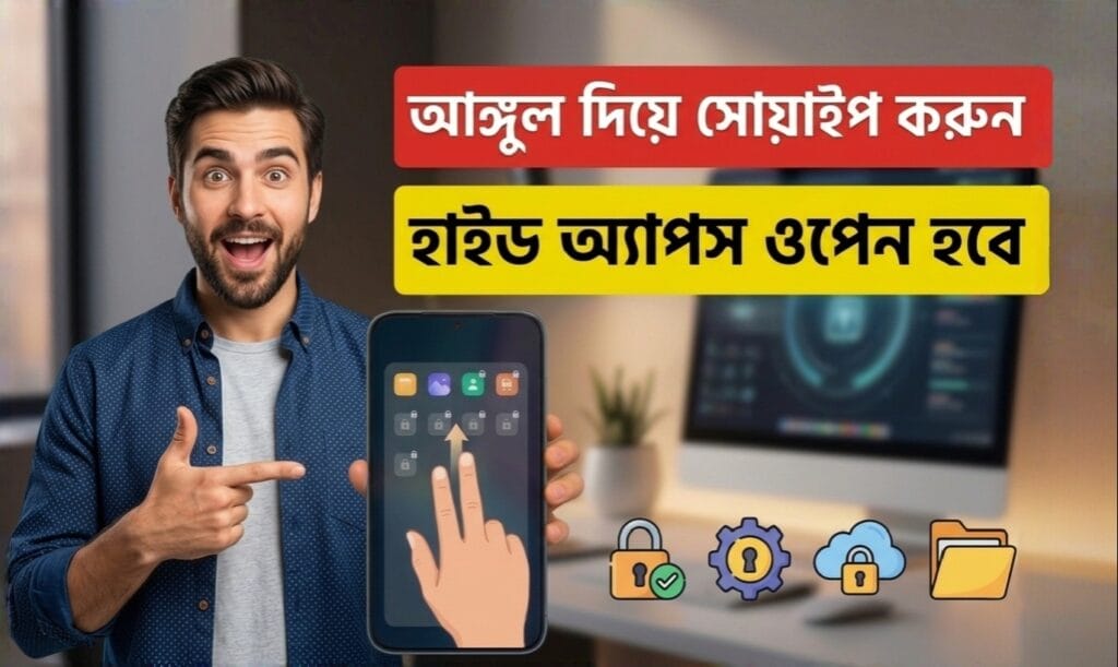 Using two fingers swipe gesture to open hidden apps on Infinix smartphone